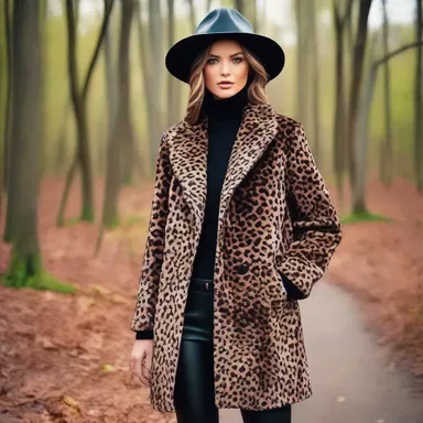 Animal print coats and jackets are a popular fashion trend, inspired by the idea of hunting and the wilderness.