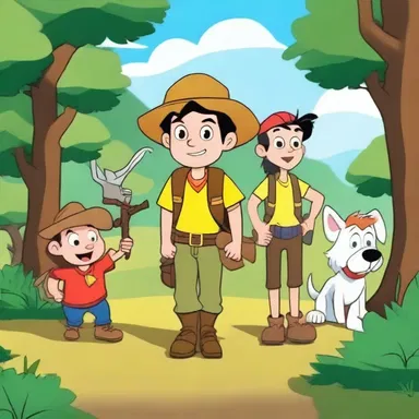 In the cartoon show, the main character goes on a hunting adventure with his friends to find a legendary creature.
