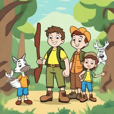 In the cartoon show, the main character goes on a hunting adventure with his friends to find a legendary creature.
