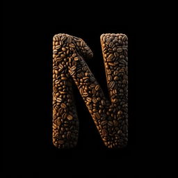 A creatively designed letter N, flawlessly merged with a dark, robust coffee bean.