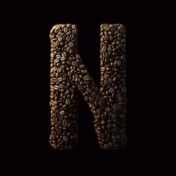 A creatively designed letter N, flawlessly merged with a dark, robust coffee bean.