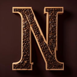 A creatively designed letter N, flawlessly merged with a dark, robust coffee bean.