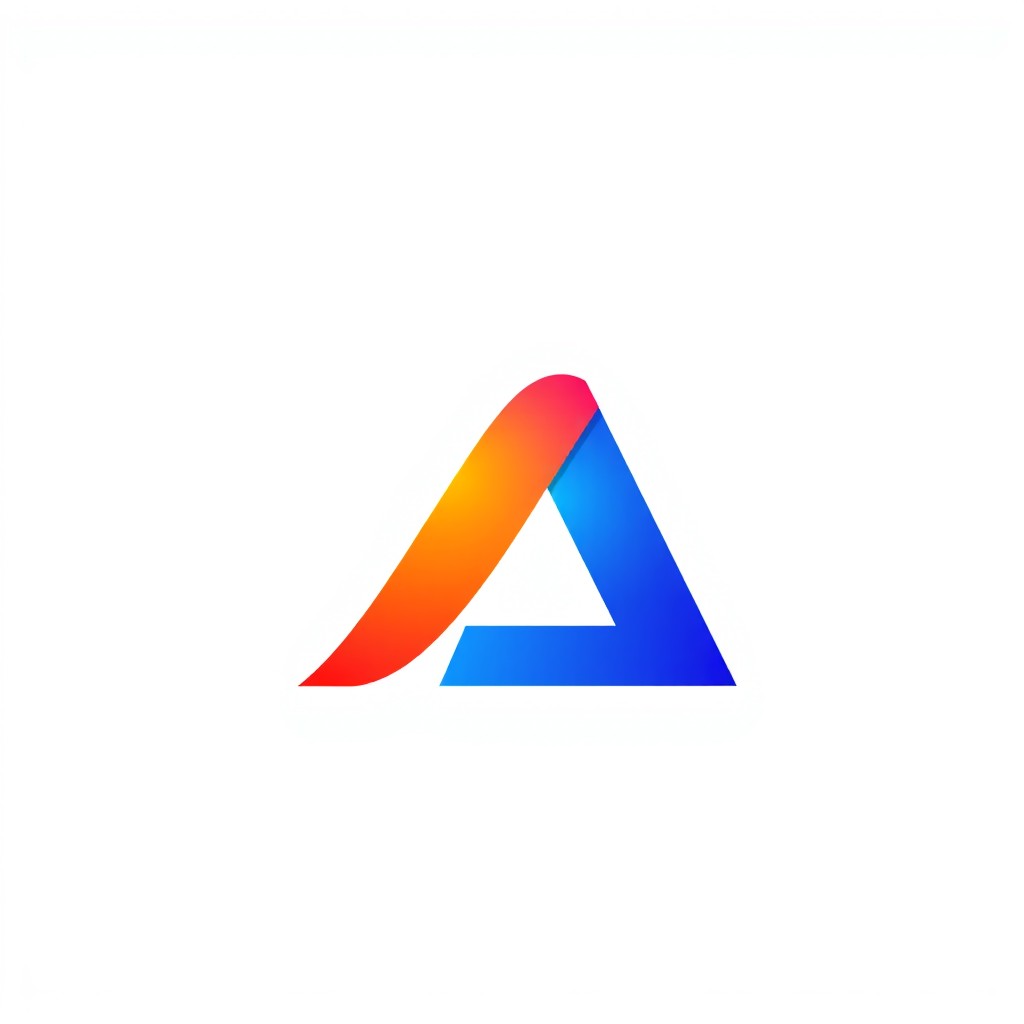 A modern logo design that combines simplicity and elegance, featuring a bold geometric shape in vibrant colors