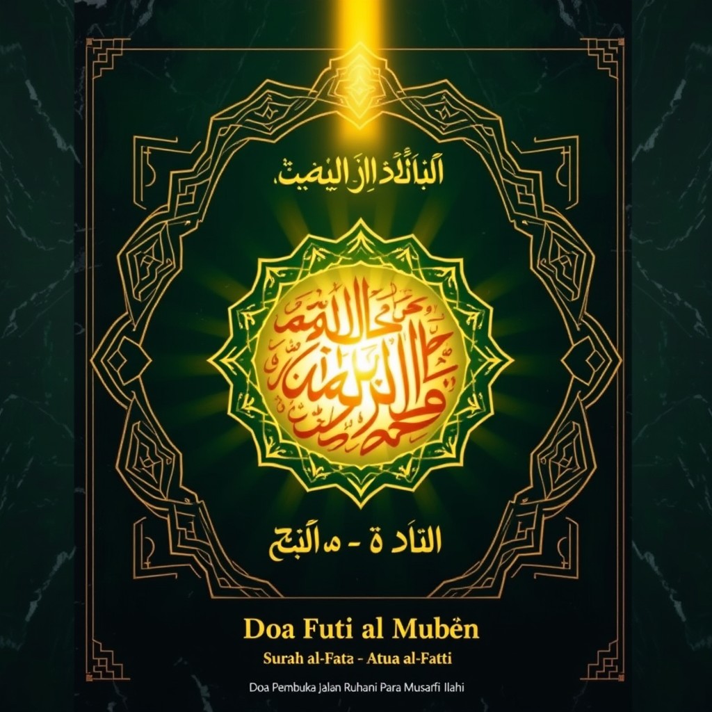 A beautifully designed manuscript featuring Arabic calligraphy