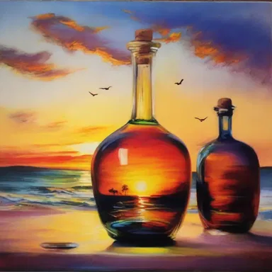 The famous painter captured the vibrant colors of the sunset in a stunning bottleful of oil paints.