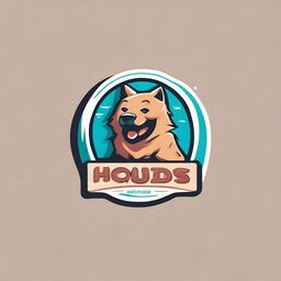 Create a cute, playful logo with the name 'Houd's Touh' incorporated into the design.