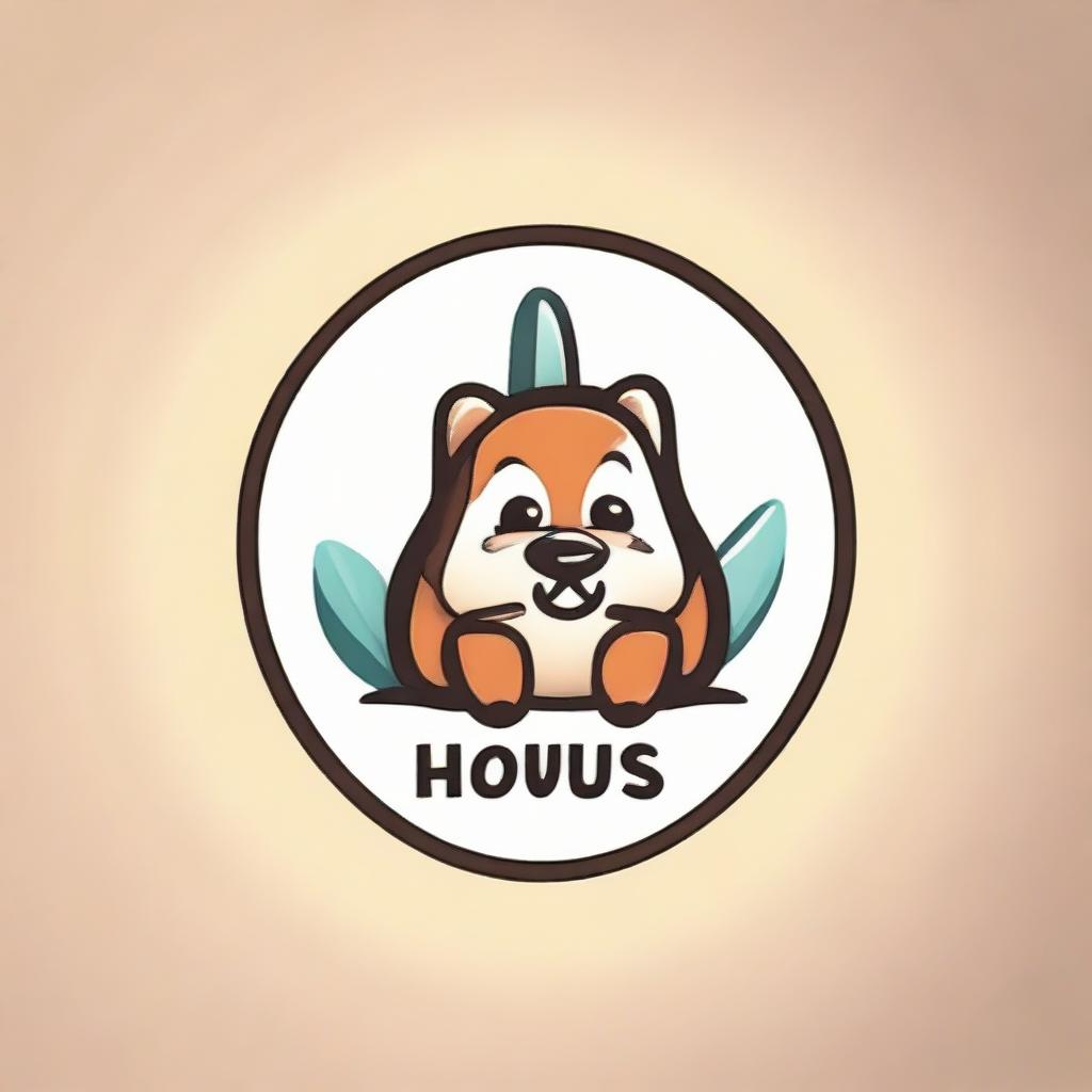 Create a cute, playful logo with the name 'Houd's Touh' incorporated into the design.