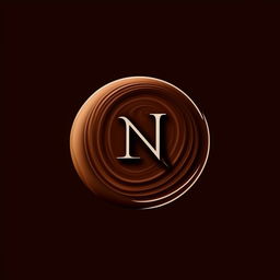 Design a logo where a capital letter 'N' is stylishly combined with a coffee bean. The elements should appear seamlessly integrated, exhibiting a professional and compelling visual.