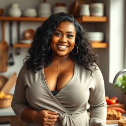 A sexy plus-size beauty named Jasmine, age 31, exuding confidence and warmth