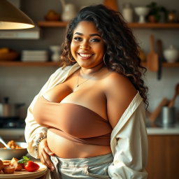 A sexy plus-size beauty named Jasmine, age 31, exuding confidence and warmth