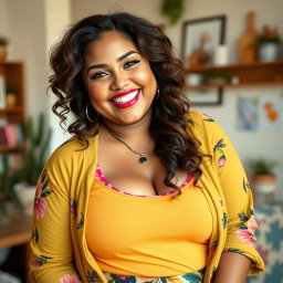 A warm and genuine woman named Ashley, age 28, exuding confidence and body positivity