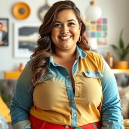 A warm and genuine woman named Ashley, age 28, exuding confidence and body positivity