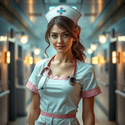 A 29-year-old sexy fantasy nurse named Natalie, embodying a caring and nurturing spirit