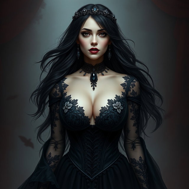 A 24-year-old fantasy character named Raven, depicted as a gothic princess