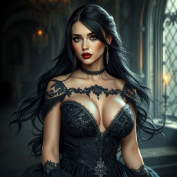 A 24-year-old fantasy character named Raven, envisioned as a gothic princess