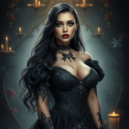 A 24-year-old fantasy character named Raven, envisioned as a gothic princess