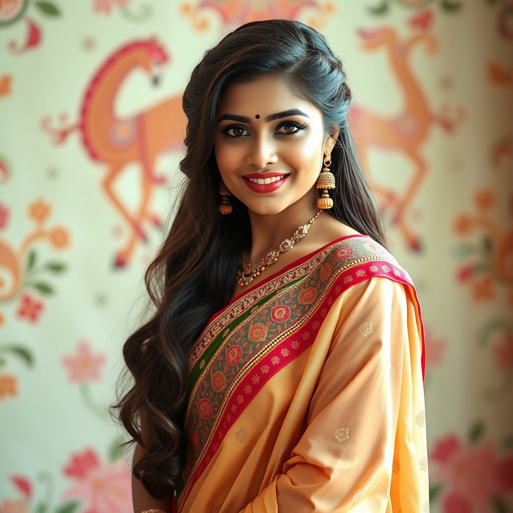 A stunning 30-year-old woman named Priya, an Indian busty and sexy beauty who radiates exotic charm