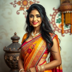 A stunning 30-year-old woman named Priya, an Indian busty and sexy beauty who radiates exotic charm