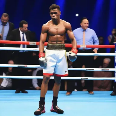 The boxer wore a stylish outfit during the match, showcasing his love for fashion even in a technical knockout.