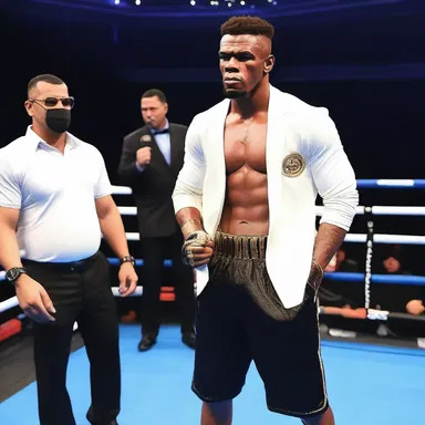 The boxer wore a stylish outfit during the match, showcasing his love for fashion even in a technical knockout.