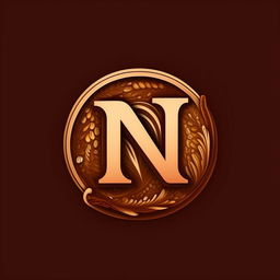 Design a logo consisting of a stylized letter 'N' for a coffee brand. The letter should embody the sophistication and warmth of a coffee drinking experience.