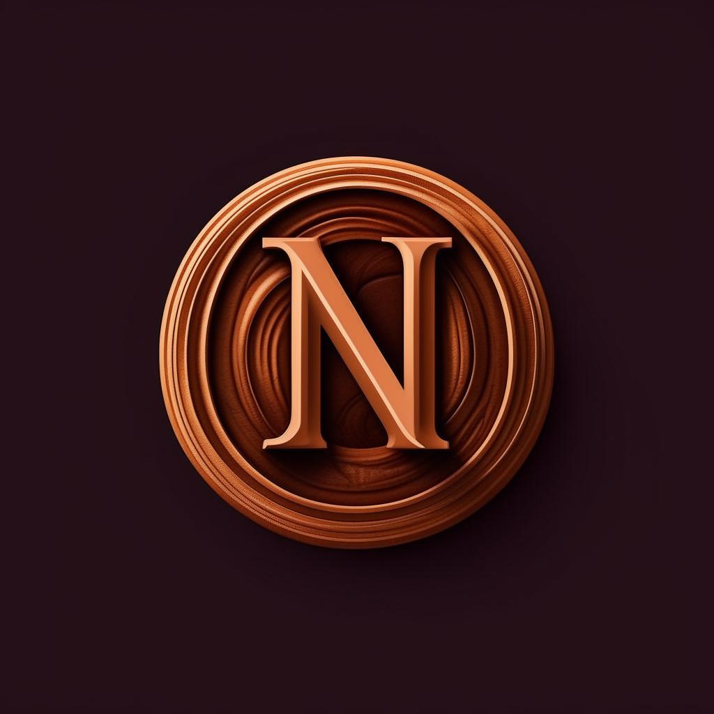 Design a logo consisting of a stylized letter 'N' for a coffee brand. The letter should embody the sophistication and warmth of a coffee drinking experience.