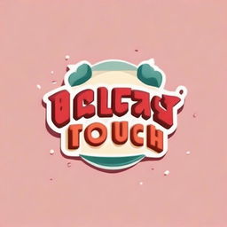 Create a cute, cartoon-style Korean-inspired logo with the name 'Houda's Touch' incorporated into the design.