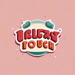 Create a cute, cartoon-style Korean-inspired logo with the name 'Houda's Touch' incorporated into the design.