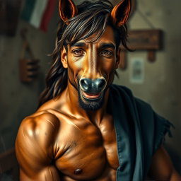 A captivating representation of Antonio, a sexy 31-year-old Italian stallion, embodying passion and warmth