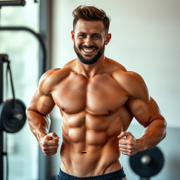 An impressive portrait of Chris, a really sexy fitness model showcasing a ripped physique that exemplifies discipline and dedication to health