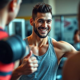 A captivating portrait of Jordan, a really sexy personal trainer, showcasing an athletic build that reflects his commitment to fitness