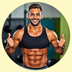 A captivating portrait of Jordan, a really sexy personal trainer, showcasing an athletic build that reflects his commitment to fitness