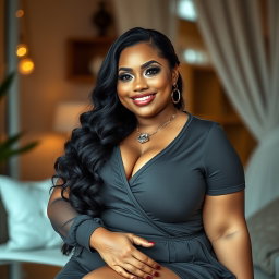 A captivating portrait of a 40-year-old BBW (Big, Beautiful Woman) with gorgeous curves, depicted as really sexy