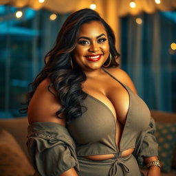 A captivating portrait of a 40-year-old BBW (Big, Beautiful Woman) with gorgeous curves, depicted as really sexy