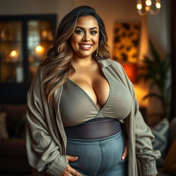 A captivating portrait of a 40-year-old BBW (Big, Beautiful Woman) with gorgeous curves, depicted as really sexy