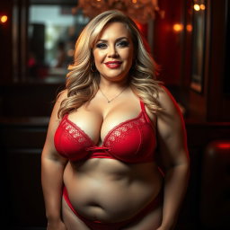 A stunning portrait of a 40-year-old BBW (Big, Beautiful Woman) with luscious curves, depicted as really sexy