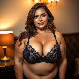 A captivating portrait of a 40-year-old BBW (Big, Beautiful Woman) with stunning curves, depicted as really sexy