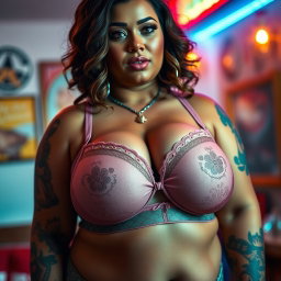 An alluring portrait of a 30-year-old BBW (Big, Beautiful Woman) with stunning curves, depicted as really sexy