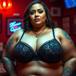 An alluring portrait of a 30-year-old BBW (Big, Beautiful Woman) with stunning curves, depicted as really sexy