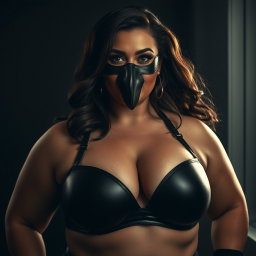 An enticing portrayal of a 30-year-old BBW (Big, Beautiful Woman) with striking curves, depicted as really sexy and confident