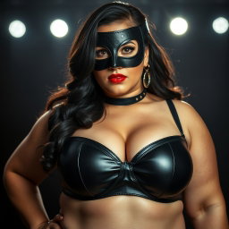 An enticing portrayal of a 30-year-old BBW (Big, Beautiful Woman) with striking curves, depicted as really sexy and confident