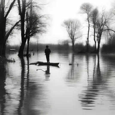 During the Great Flood, large areas of land were submerged and became marshy, making it difficult for people to navigate.