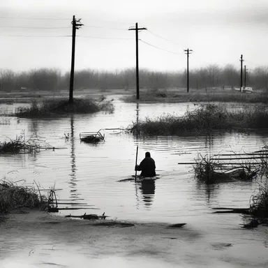 During the Great Flood, large areas of land were submerged and became marshy, making it difficult for people to navigate.