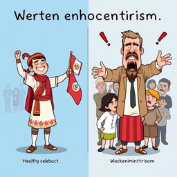 A humorous cartoon illustrating the theme of Western ethnocentrism