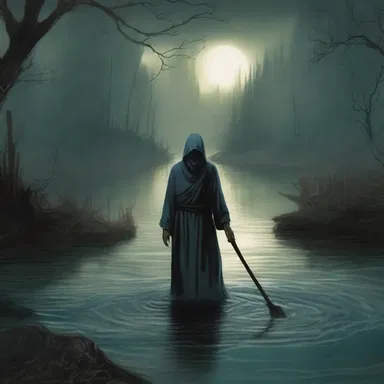 According to Greek mythology, the river Styx separates the world of the living from the world of the dead and is said to flow through a marshy landscape.