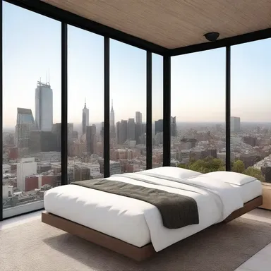 In the design concept for the modern house, 'On the rooftop, floating above the city, a panoramic window provides breathtaking views.' the phrase 'on the rooftop' is a dangling participle.