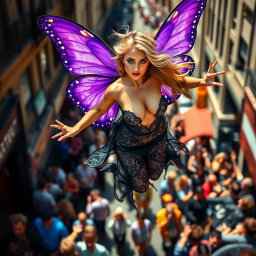 A mesmerizing photographic image that captures a lively street scene