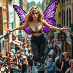 A stunning photographic image showcasing a lively street scene