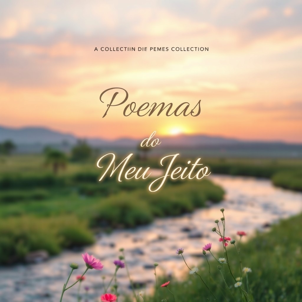 A beautiful book cover for a collection of poems titled 'Poemas do Meu Jeito'