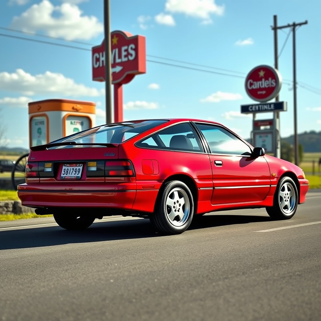 A Chevrolet Chevette 1993 with a creative twist: the hardtop design inspired by the iconic Ford Mustang fastback, featuring smooth lines and an aerodynamic silhouette that blends classic muscle with compact charm